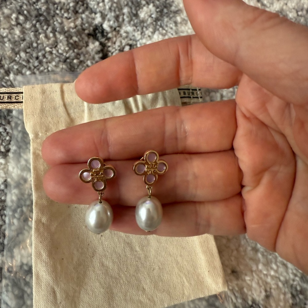 Tory Burch Elegant Pearl Drop Earrings